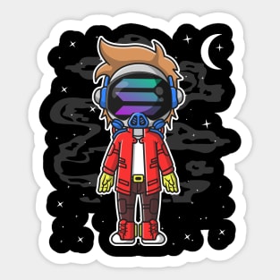 Hiphop Astronaut Solana Coin To The Moon Crypto Token Cryptocurrency Wallet Birthday Gift For Men Women Kids Sticker
